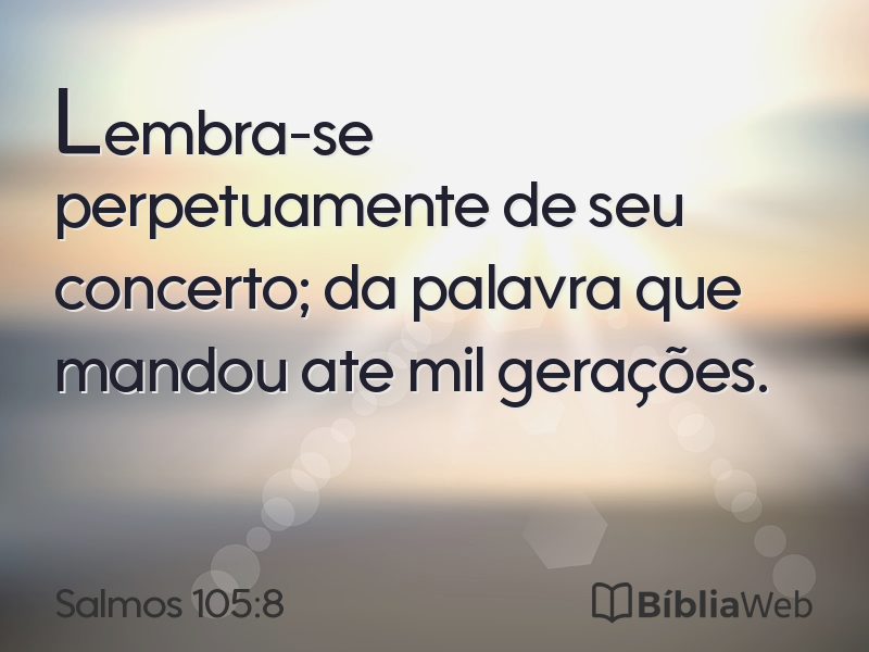 Salmos 105:8 em imagem para compartilhar