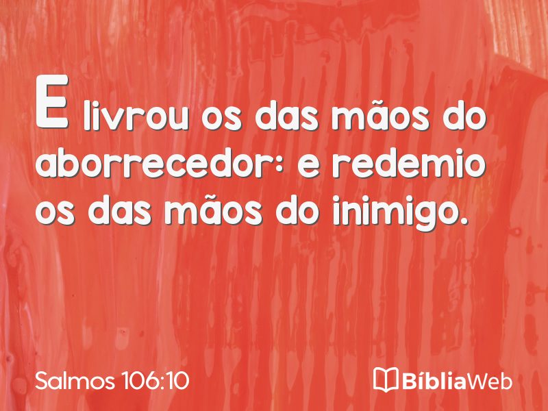 Salmos 106:10 em imagem para compartilhar
