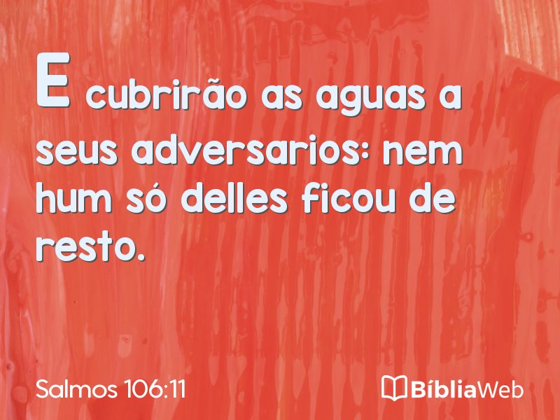 Salmos 106:11 em imagem para compartilhar