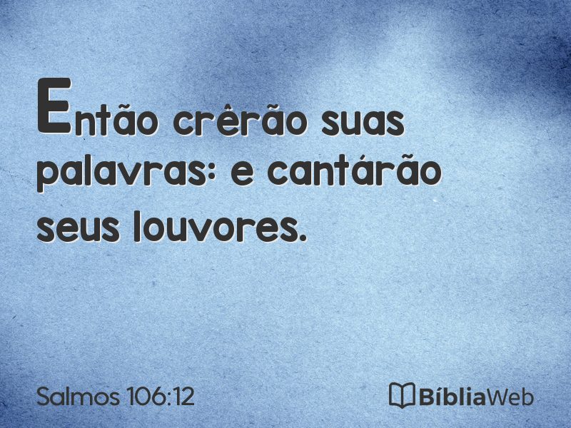 Salmos 106:12 em imagem para compartilhar