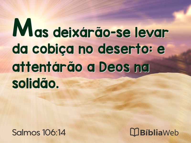 Salmos 106:14 em imagem para compartilhar