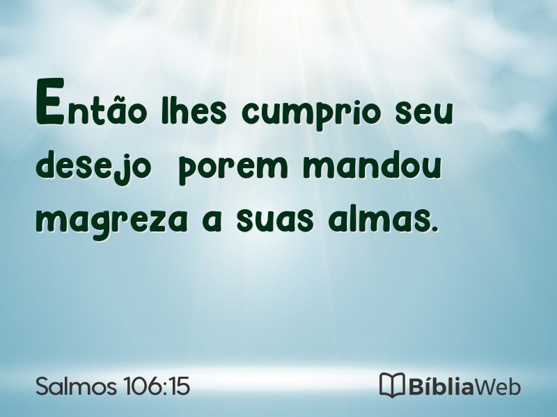Salmos 106:15 em imagem para compartilhar