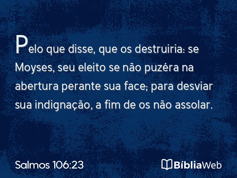 Salmos 106:23 em imagem para compartilhar