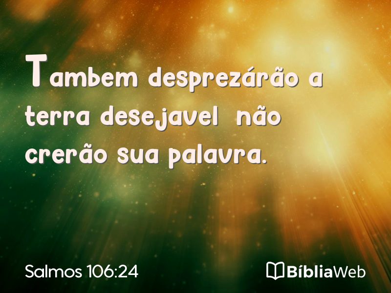 Salmos 106:24 em imagem para compartilhar