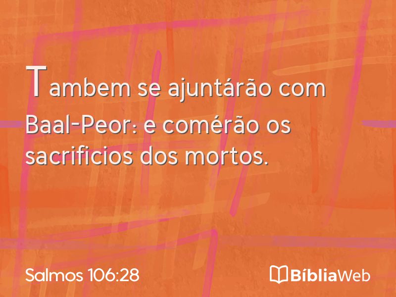 Salmos 106:28 em imagem para compartilhar