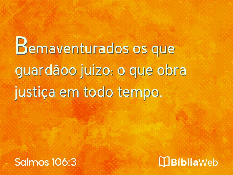 Salmos 106:3 em imagem para compartilhar