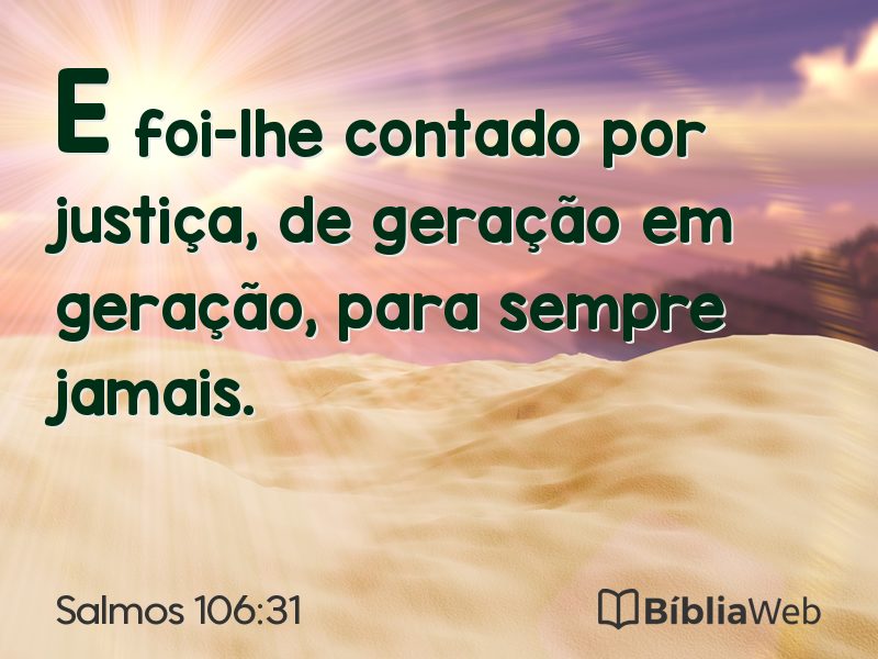Salmos 106:31 em imagem para compartilhar