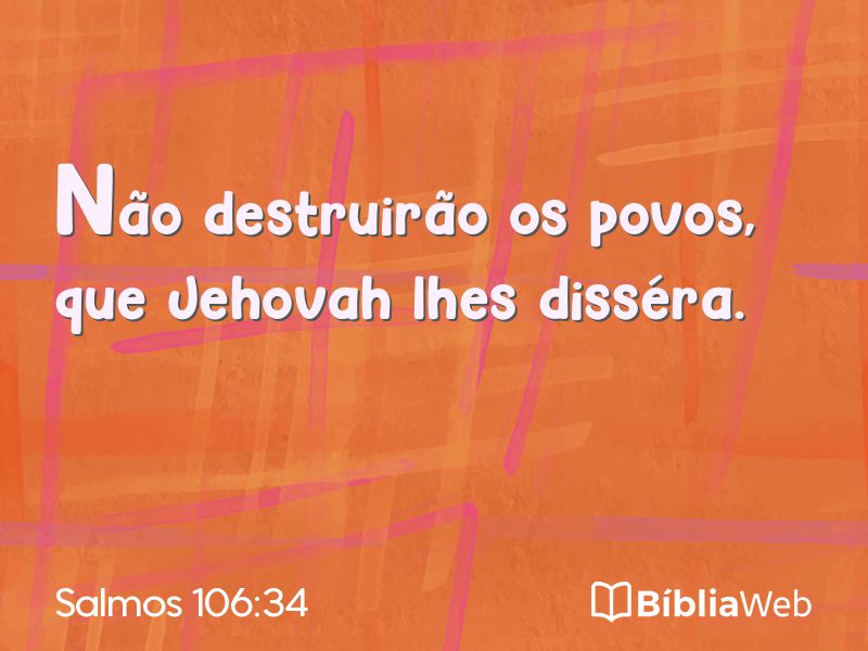 Salmos 106:34 em imagem para compartilhar