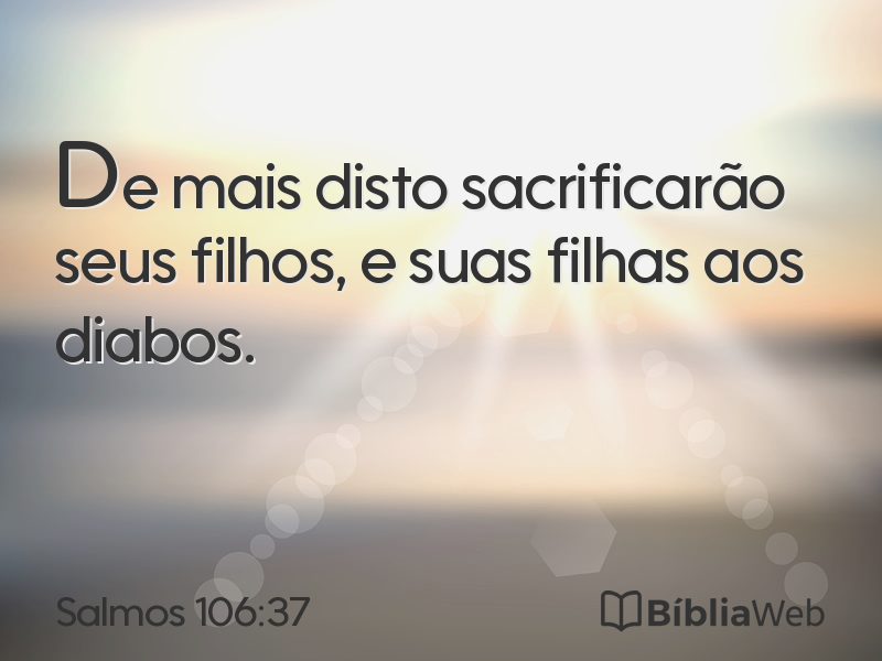 Salmos 106:37 em imagem para compartilhar