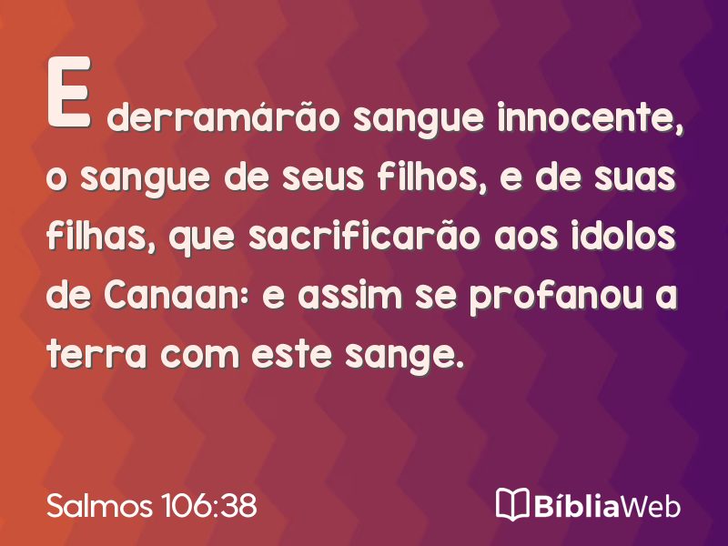 Salmos 106:38 em imagem para compartilhar