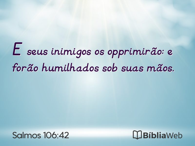Salmos 106:42 em imagem para compartilhar