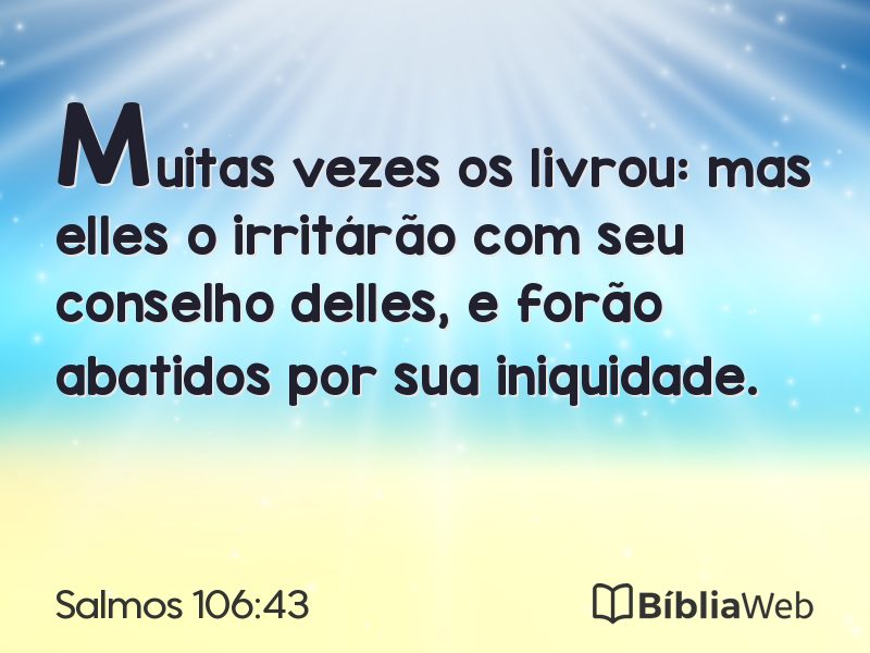 Salmos 106:43 em imagem para compartilhar