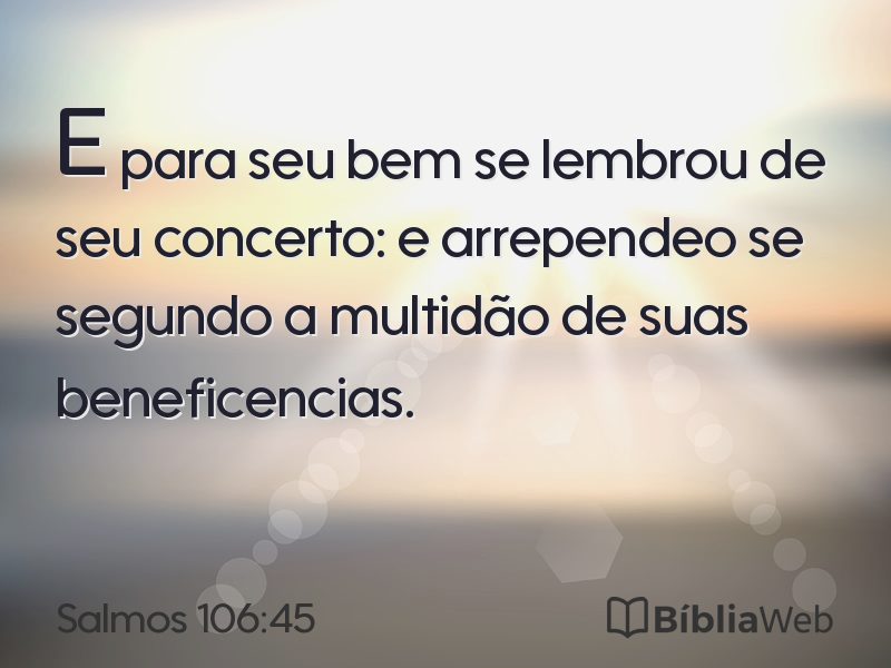 Salmos 106:45 em imagem para compartilhar