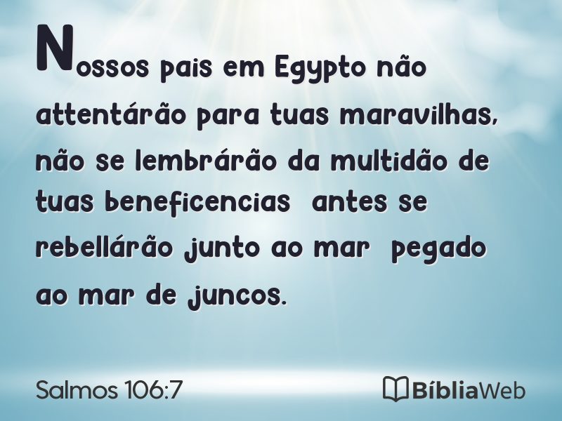Salmos 106:7 em imagem para compartilhar
