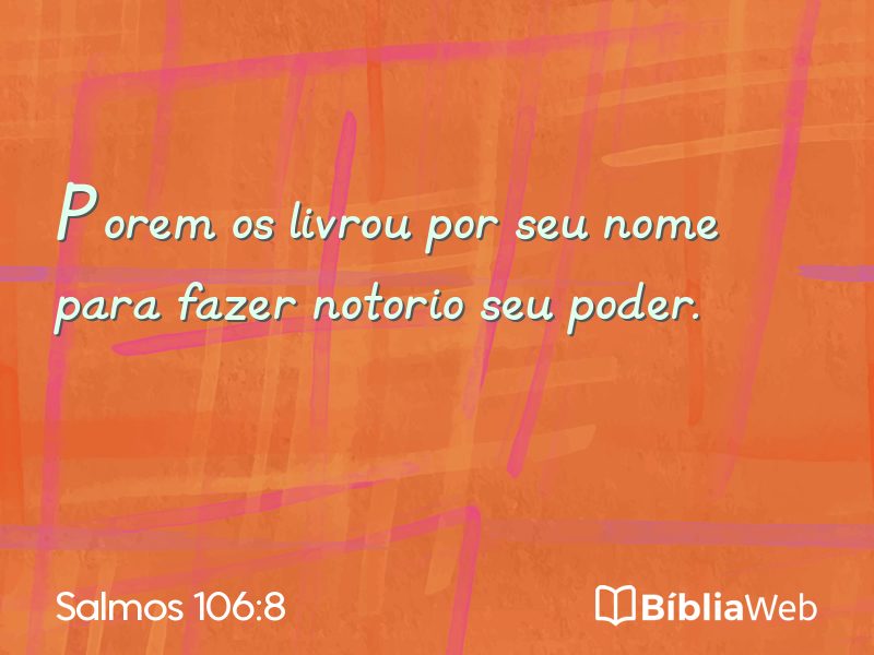 Salmos 106:8 em imagem para compartilhar