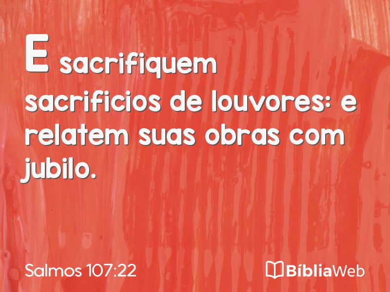 Salmos 107:22 em imagem para compartilhar