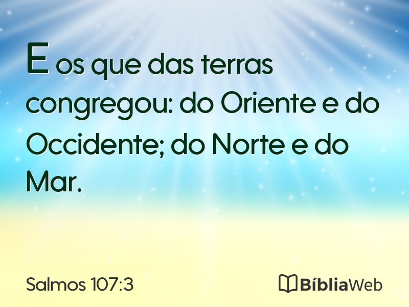 Salmos 107:3 em imagem para compartilhar