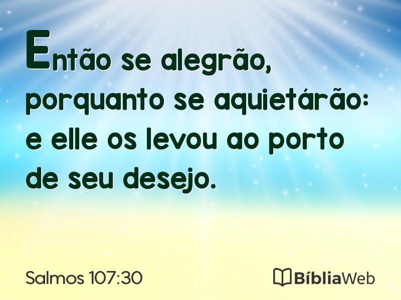 Salmos 107:30 em imagem para compartilhar