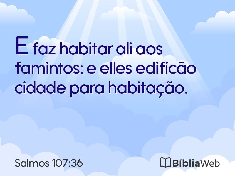 Salmos 107:36 em imagem para compartilhar