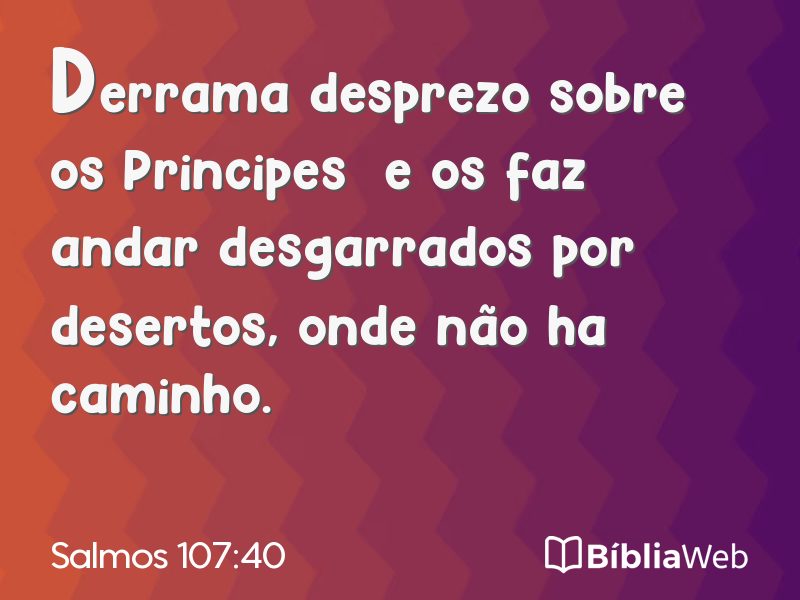 Salmos 107:40 em imagem para compartilhar