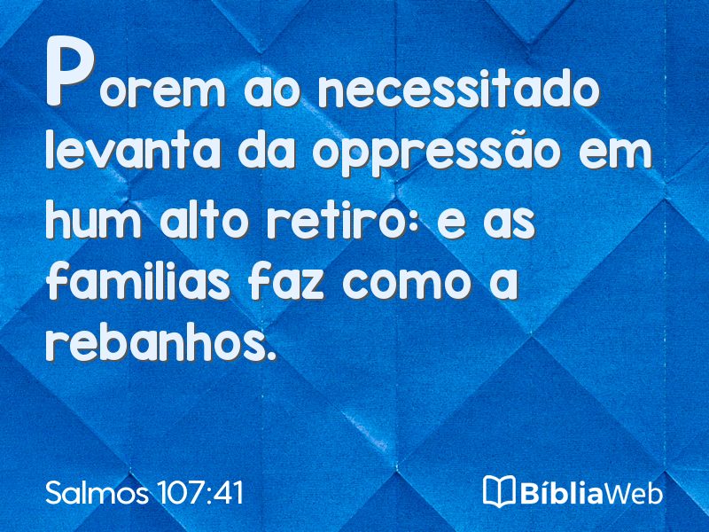 Salmos 107:41 em imagem para compartilhar