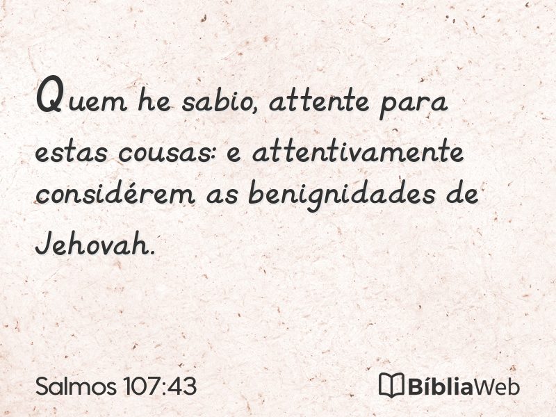 Salmos 107:43 em imagem para compartilhar