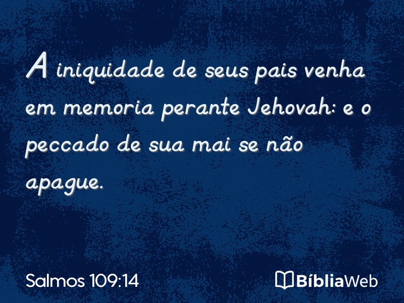 Salmos 109:14 em imagem para compartilhar