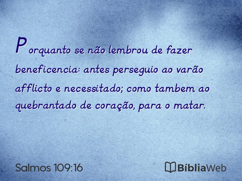 Salmos 109:16 em imagem para compartilhar