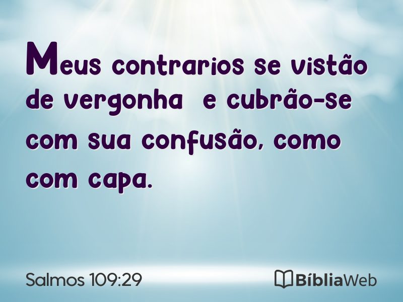 Salmos 109:29 em imagem para compartilhar