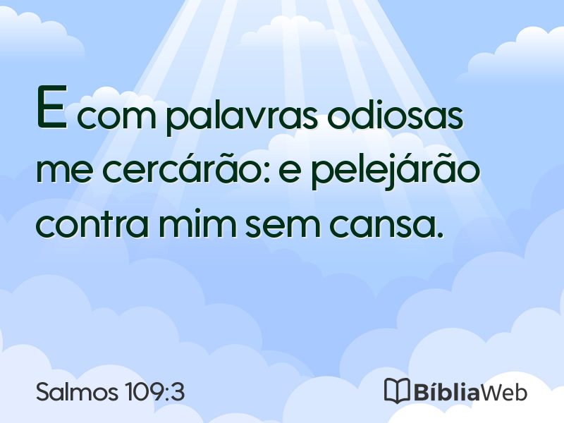 Salmos 109:3 em imagem para compartilhar