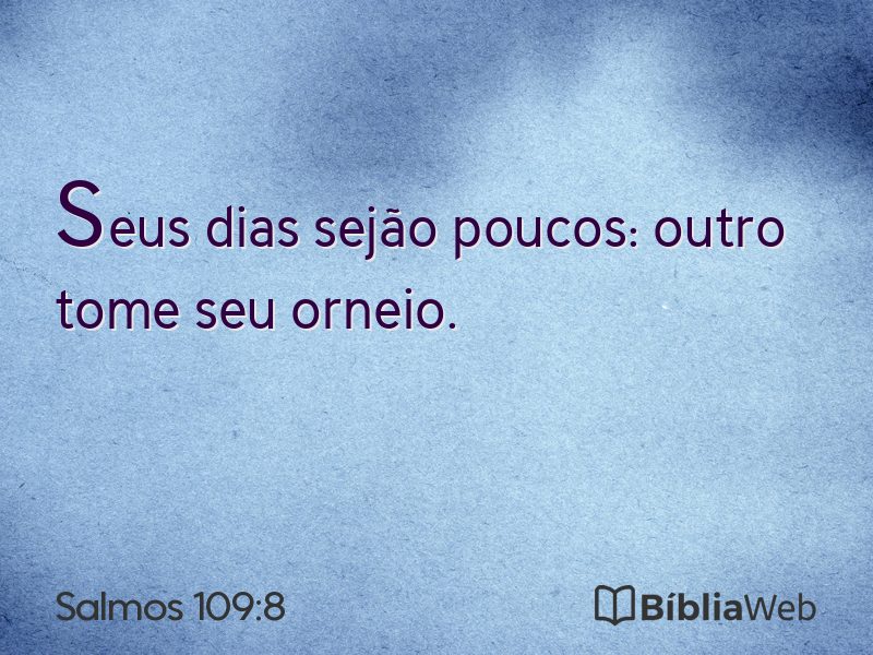 Salmos 109:8 em imagem para compartilhar