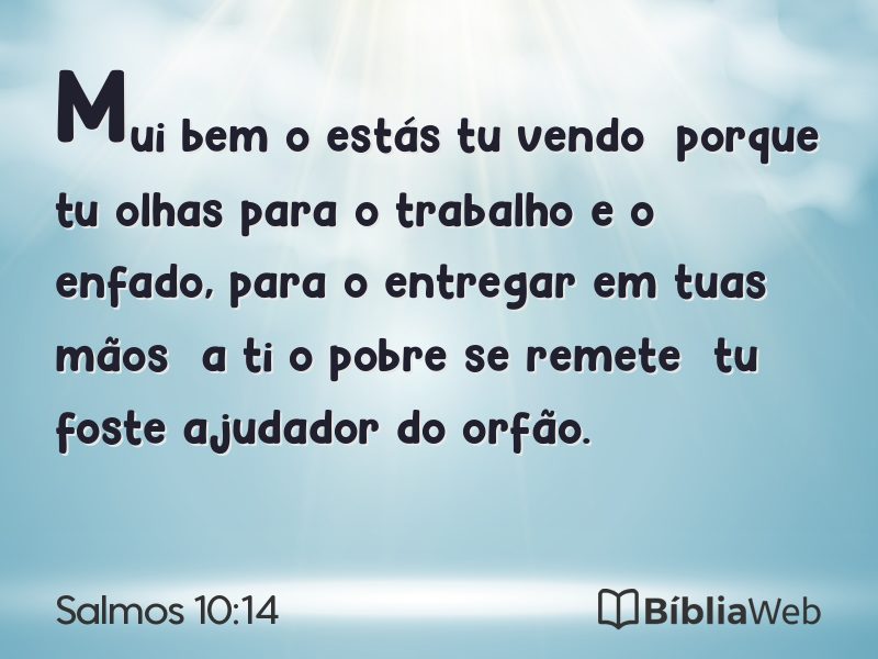 Salmos 10:14 em imagem para compartilhar