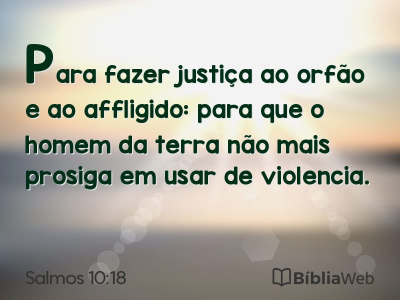 Salmos 10:18 em imagem para compartilhar