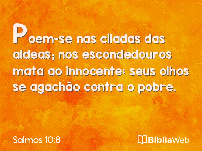 Salmos 10:8 em imagem para compartilhar