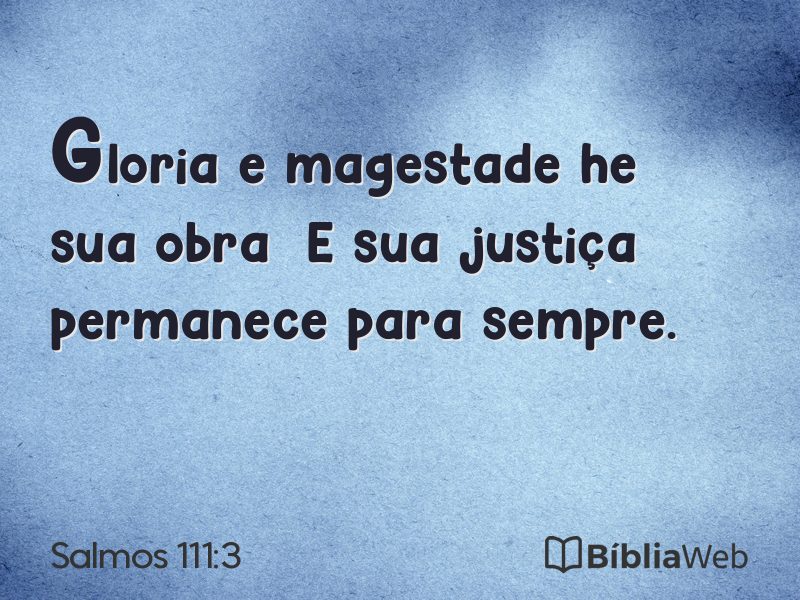 Salmos 111:3 em imagem para compartilhar
