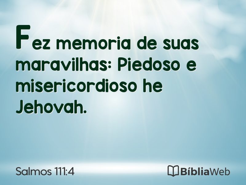 Salmos 111:4 em imagem para compartilhar