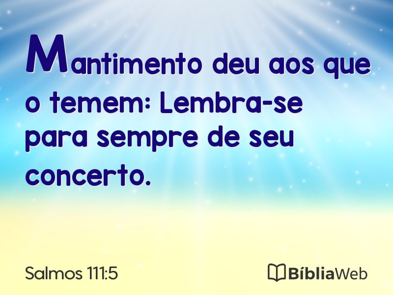 Salmos 111:5 em imagem para compartilhar