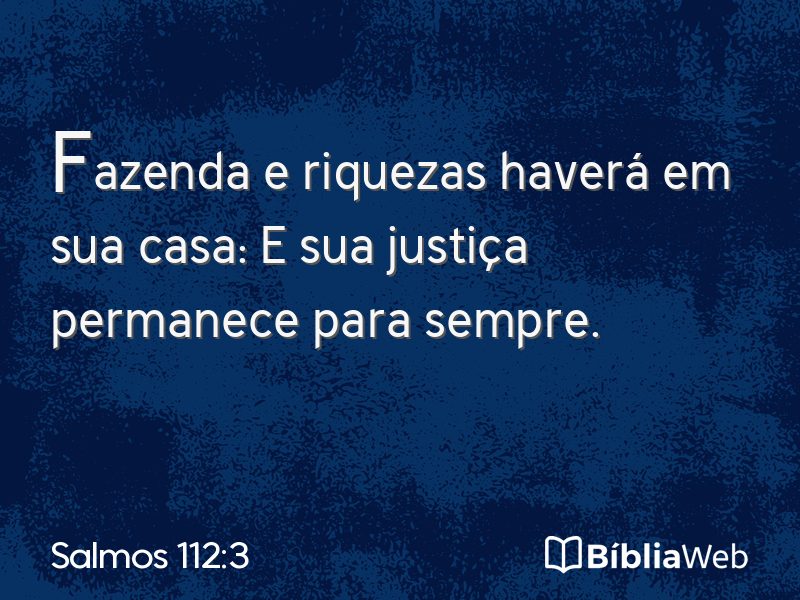 Salmos 112:3 em imagem para compartilhar