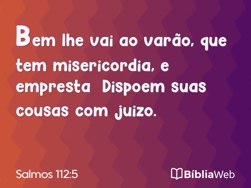 Salmos 112:5 em imagem para compartilhar