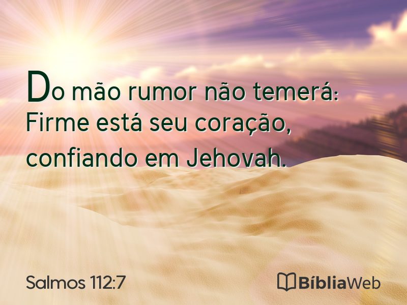 Salmos 112:7 em imagem para compartilhar
