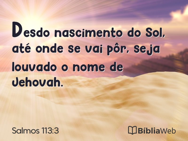 Salmos 113:3 em imagem para compartilhar