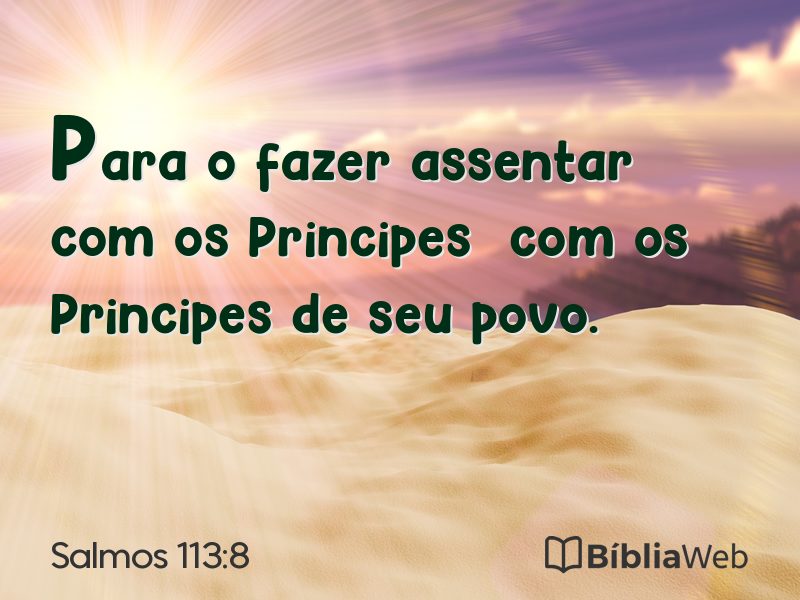 Salmos 113:8 em imagem para compartilhar