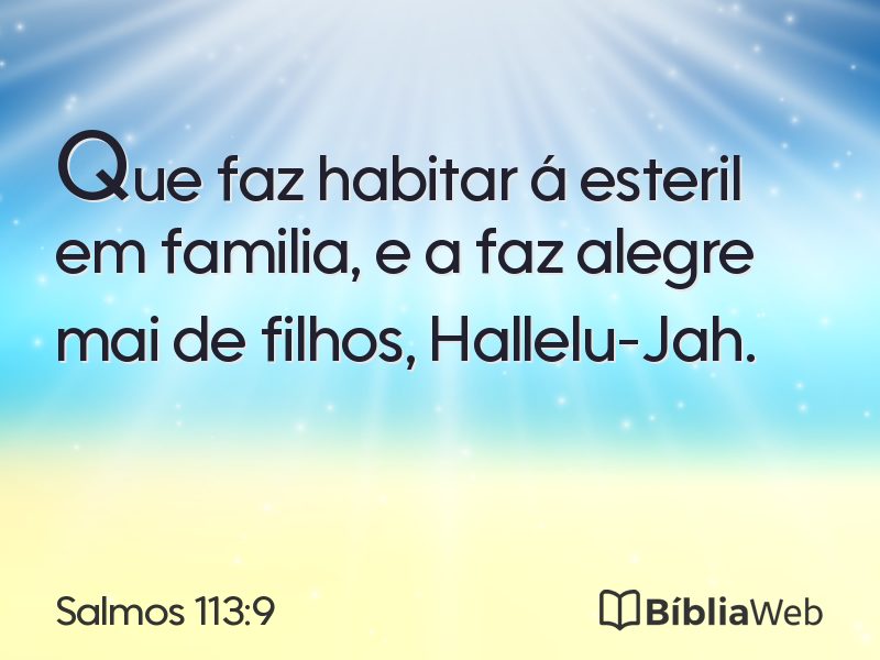 Salmos 113:9 em imagem para compartilhar