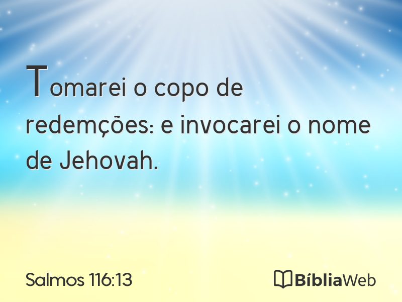 Salmos 116:13 em imagem para compartilhar