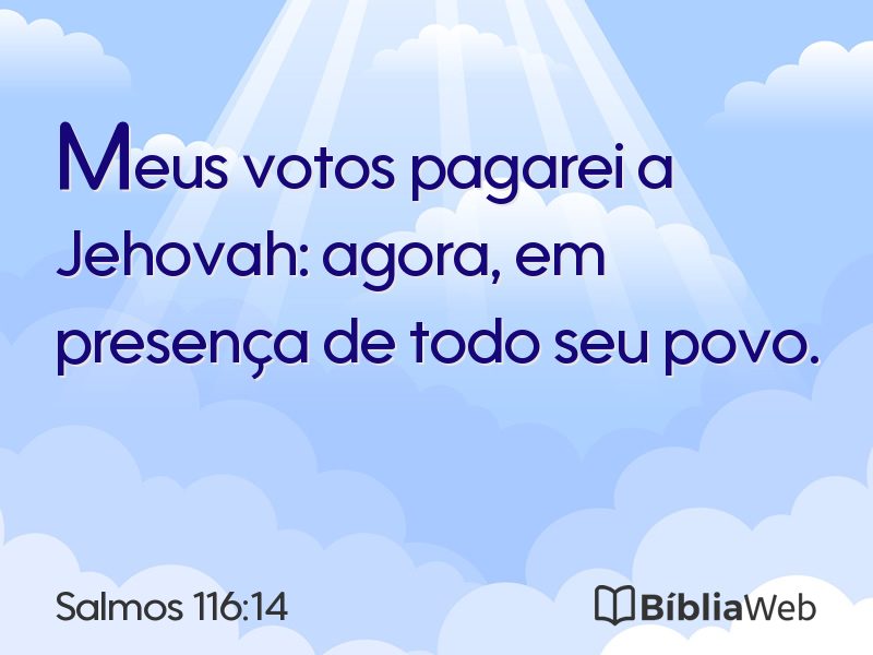Salmos 116:14 em imagem para compartilhar
