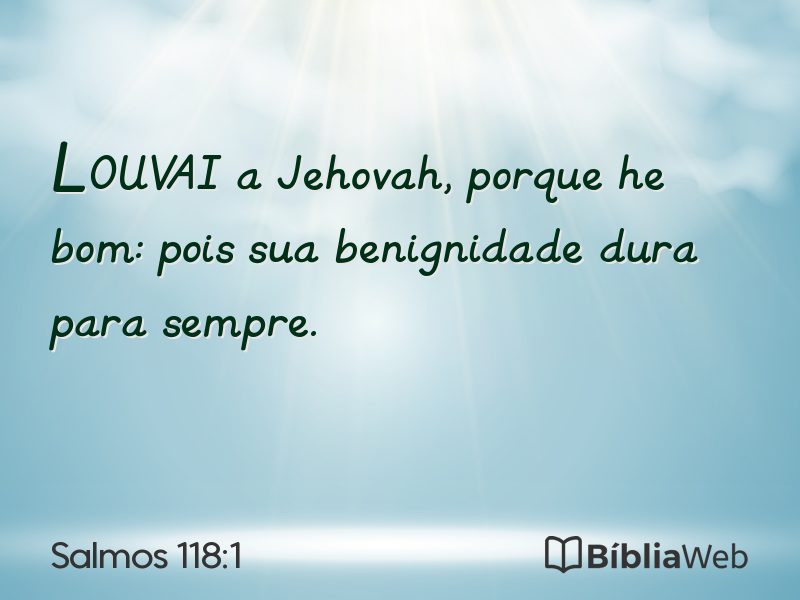 Salmos 118:1 em imagem para compartilhar