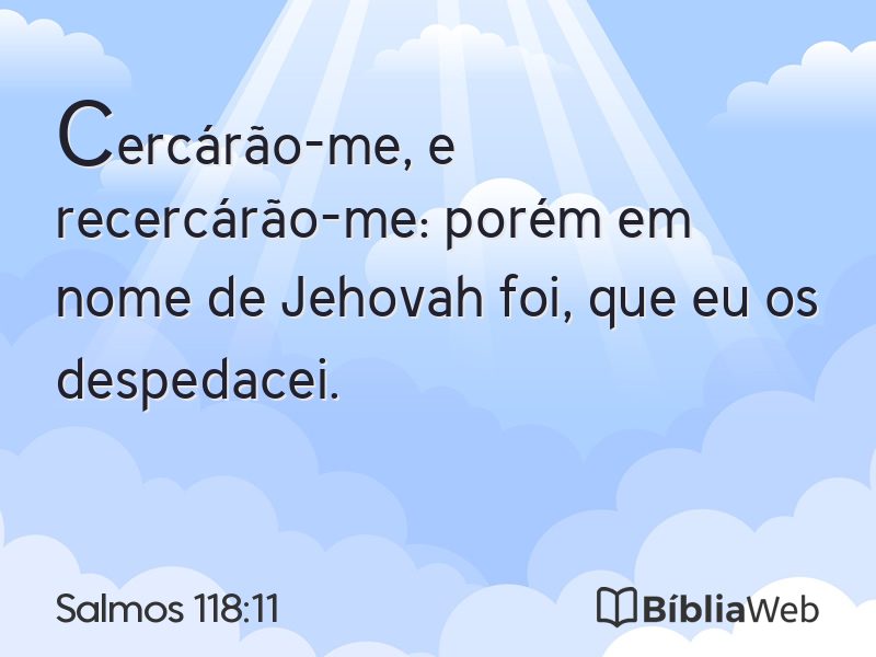 Salmos 118:11 em imagem para compartilhar