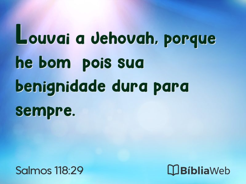 Salmos 118:29 em imagem para compartilhar
