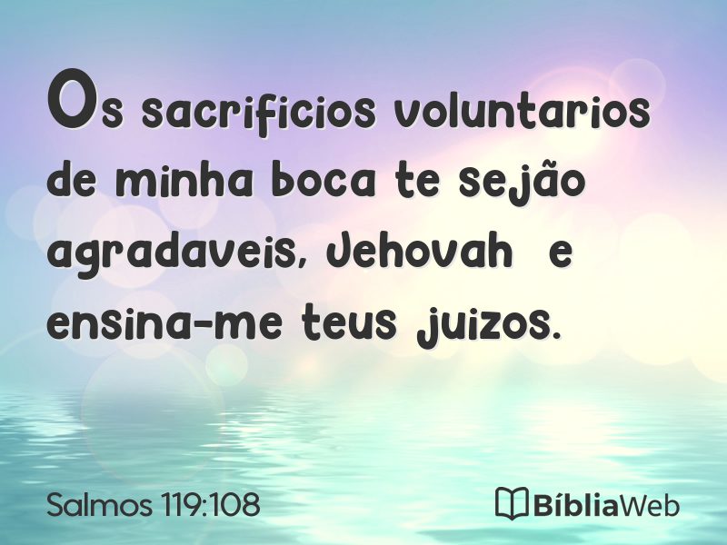 Salmos 119:108 em imagem para compartilhar