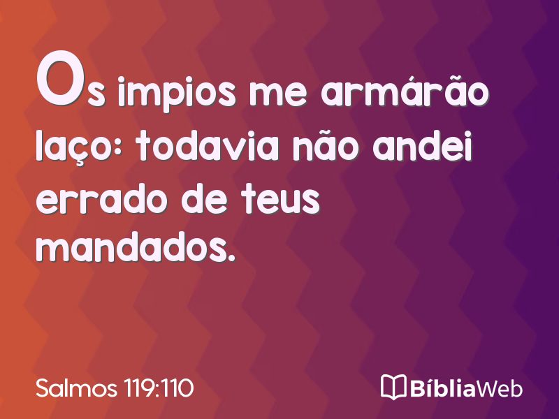 Salmos 119:110 em imagem para compartilhar